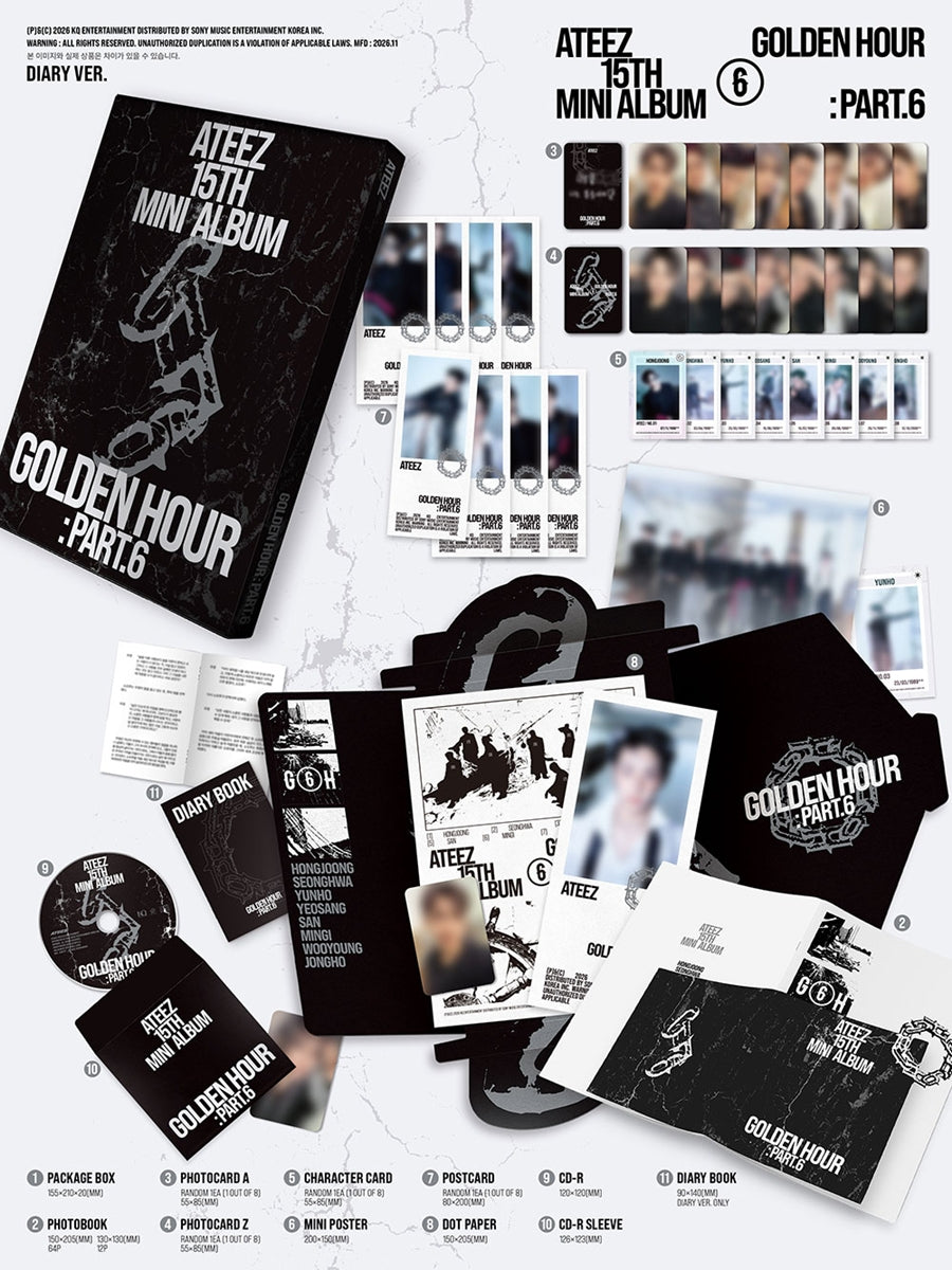 ATEEZ – 15th Mini Album [GOLDEN HOUR : Part.6] (DIARY VER.)